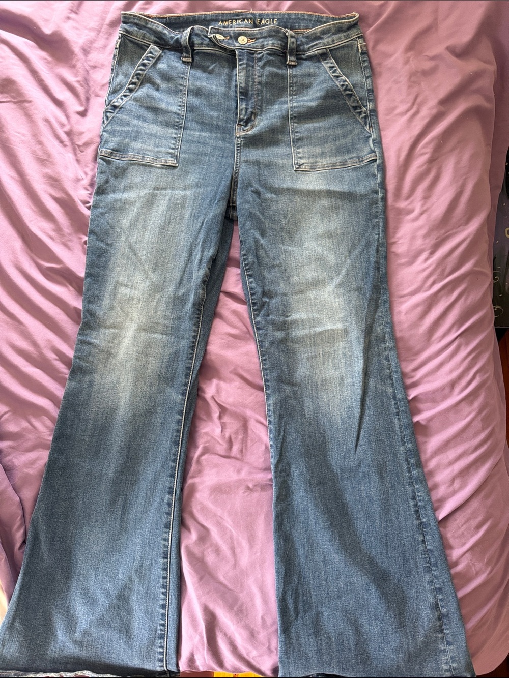American Eagle Outfitters Light Blue Wide Leg Jeans